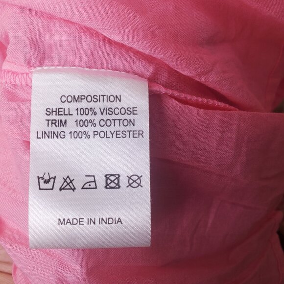 Muche Et Muchette Strapless Smocked Waist Floral Pink Tube Top Dress M/L EUC - Picture 12 of 13